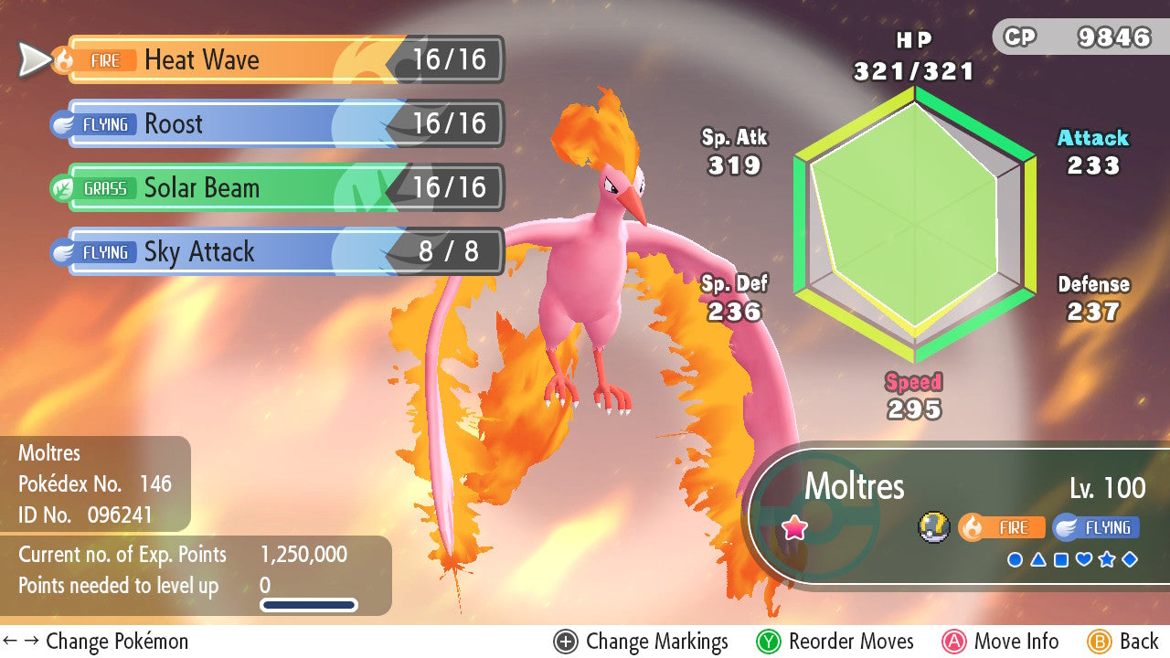 SHINY 6IV Moltres EV Trained | Pokémon Let’s Go Pikachu & Eevee | Battle Ready Competitive | Free Bonus Shiny | 50% Off Now