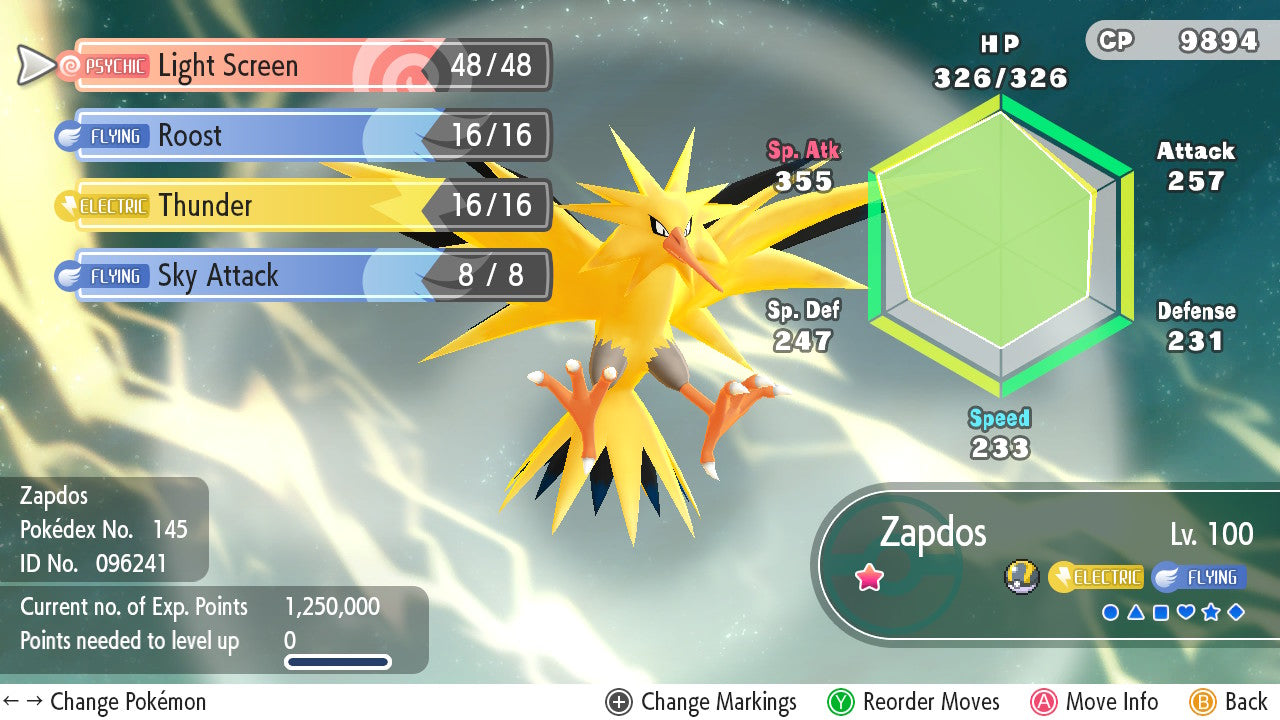 SHINY 6IV Zapdos EV Trained | Pokémon Let’s Go Pikachu & Eevee | Battle Ready Competitive | Free Bonus Shiny | 50% Off Now