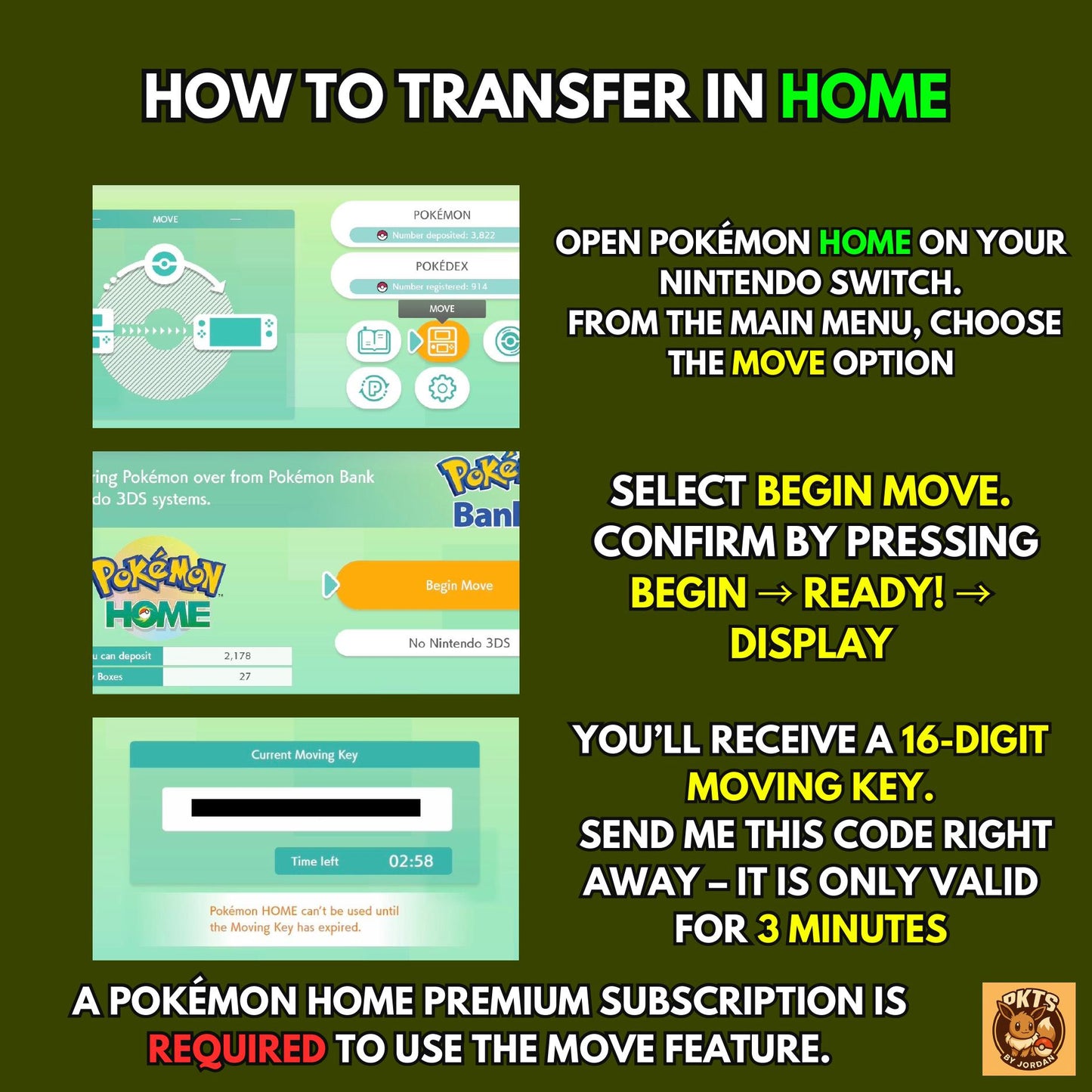 6IV CUSTOM POKÉMON (Gen 1-7) / Pokémon Home / Choose Pokemon, Shiny, Level, EV's, Nature, Gender, Moves / Free Shiny /