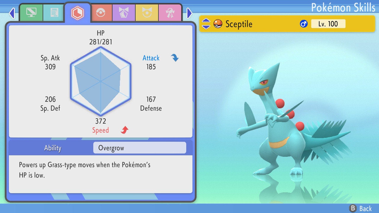 SHINY 6IV SCEPTILE / Pokémon Brilliant Diamond and Shining Pearl / 6IV Pokemon / Shiny Pokemon / Competitive Battle Ready + EVs / Free Shiny