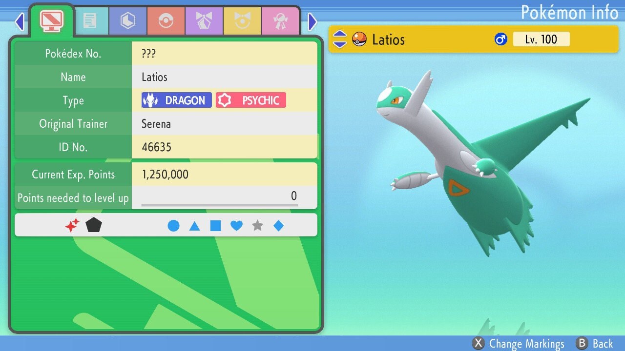 SHINY 6IV LATIOS / Pokémon Brilliant Diamond and Shining Pearl / 6IV Pokemon / Shiny Pokemon / Competitive Battle Ready + EVs / Free Shiny