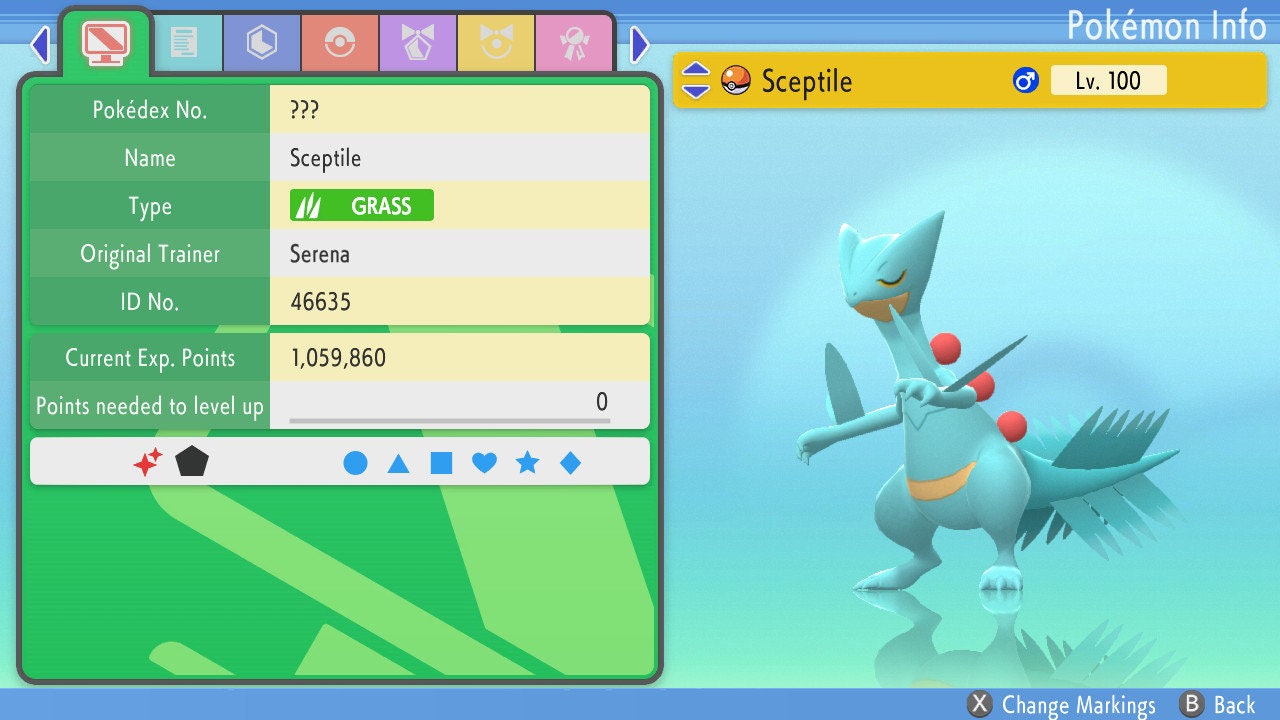 SHINY 6IV SCEPTILE / Pokémon Brilliant Diamond and Shining Pearl / 6IV Pokemon / Shiny Pokemon / Competitive Battle Ready + EVs / Free Shiny