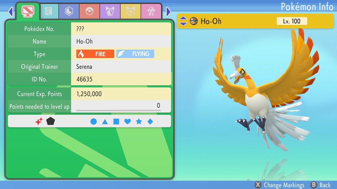 SHINY 6IV HO-OH / Pokémon Brilliant Diamond and Shining Pearl / 6IV Pokemon / Shiny Pokemon / Competitive Battle Ready + EVs / Free Shiny