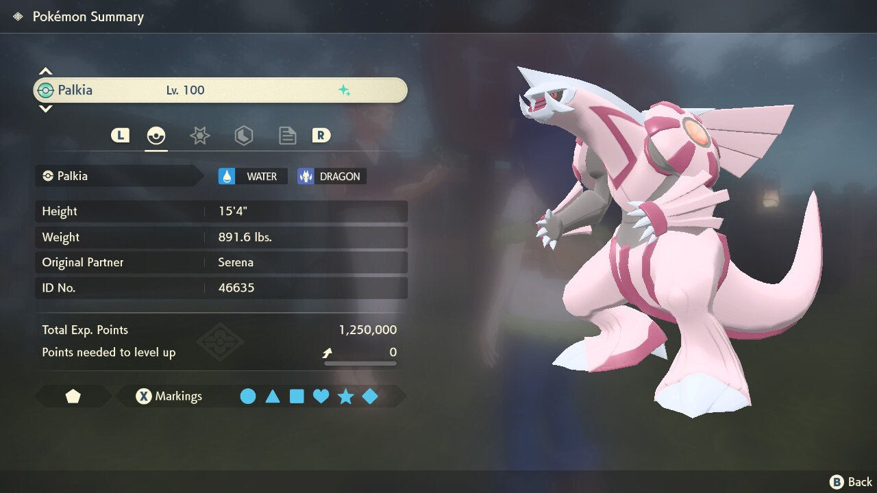 SHINY 6IV PALKIA EV Trained | Legends Arceus Pokémon | Battle Ready Competitive | Free Bonus Shiny |