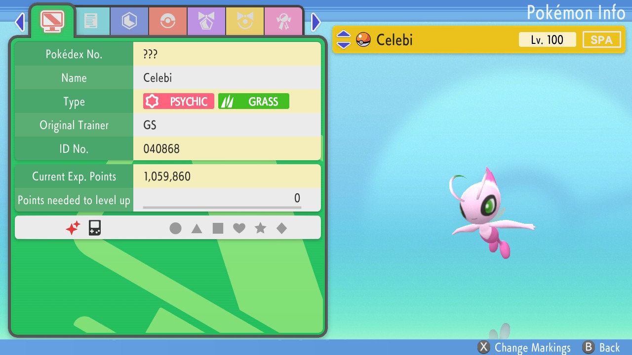 Shiny Celebi 6IV EV Trained | BDSP Pokémon Brilliant Diamond Shining Pearl | Battle Ready Legendary | Bonus Gift | 75% OFF Now