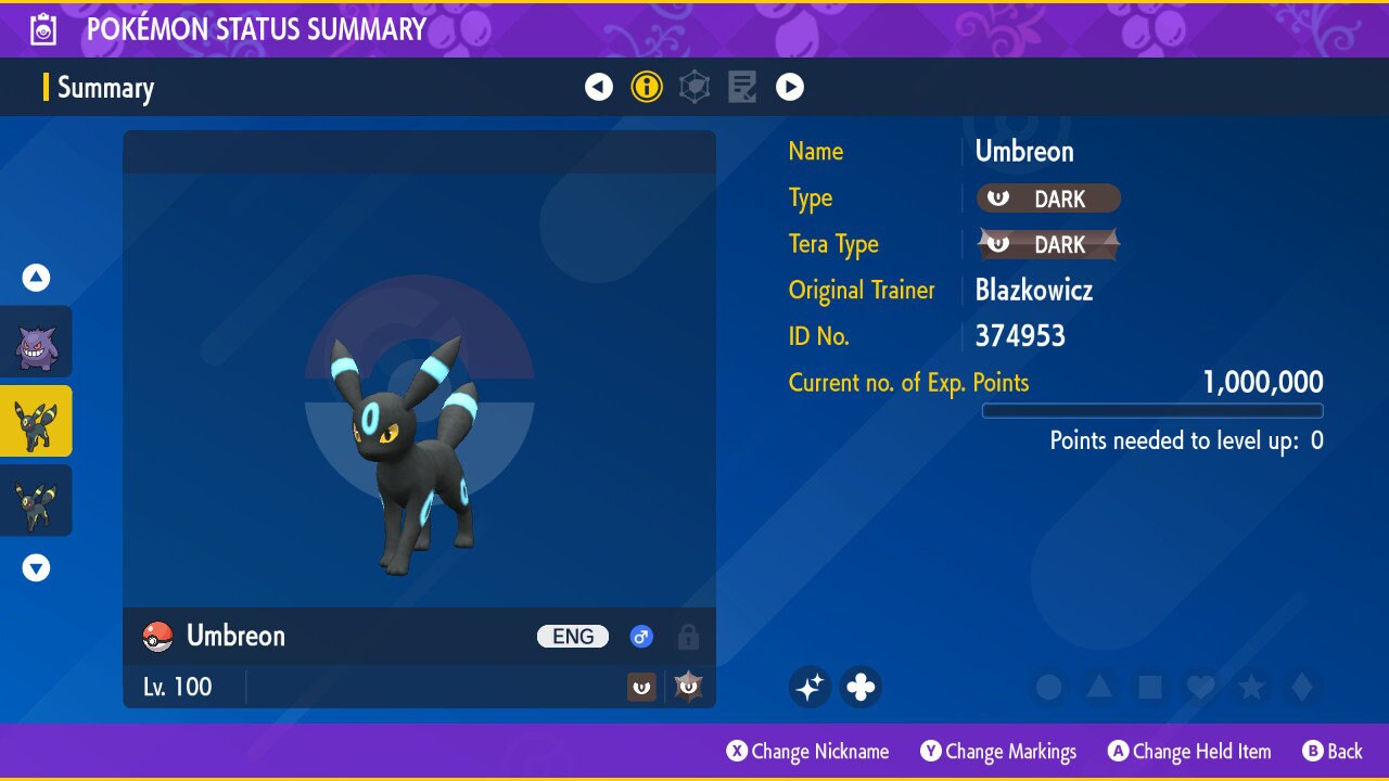 SHINY 6IV UMBREON EV Trained | Scarlet & Violet Pokémon | Battle Ready Competitive | Free Bonus Shiny |