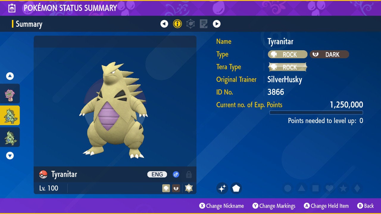 SHINY 6IV TYRANITAR EV Trained | Scarlet & Violet Pokémon | Battle Ready Competitive | Free Bonus Shiny |