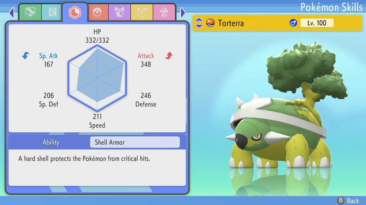 SHINY 6IV TORTERRA / Pokémon Brilliant Diamond and Shining Pearl / 6IV Pokemon / Shiny Pokemon / Competitive Battle Ready + EVs / Free Shiny