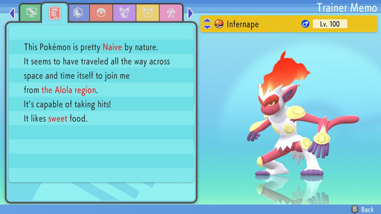 SHINY 6IV INFERNAPE / Pokémon Brilliant Diamond and Shining Pearl / 6IV Pokemon / Shiny Pokemon / Competitive Battle Ready + EVs Free Shiny