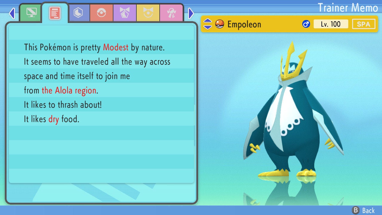 SHINY 6IV EMPOLEON / Pokémon Brilliant Diamond and Shining Pearl / 6IV Pokemon / Shiny Pokemon / Competitive Battle Ready + EVs / Free Shiny