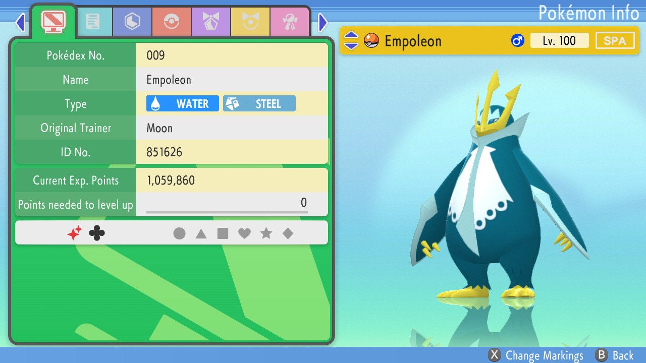 SHINY 6IV EMPOLEON / Pokémon Brilliant Diamond and Shining Pearl / 6IV Pokemon / Shiny Pokemon / Competitive Battle Ready + EVs / Free Shiny