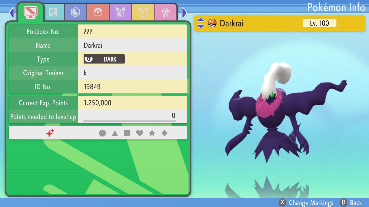 SHINY 6IV DARKRAI / Pokémon Brilliant Diamond Shining Pearl / Mythical Pokemon / Shiny Pokemon / Competitive Battle Ready + EVs / Free Shiny