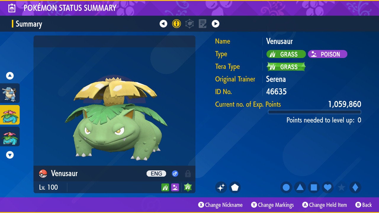 SHINY 6IV VENUSAUR / Pokémon Scarlet and Violet / 6IV Pokemon / Shiny Pokemon / Competitive / Free Shiny / Fast Trade / Pokerus /