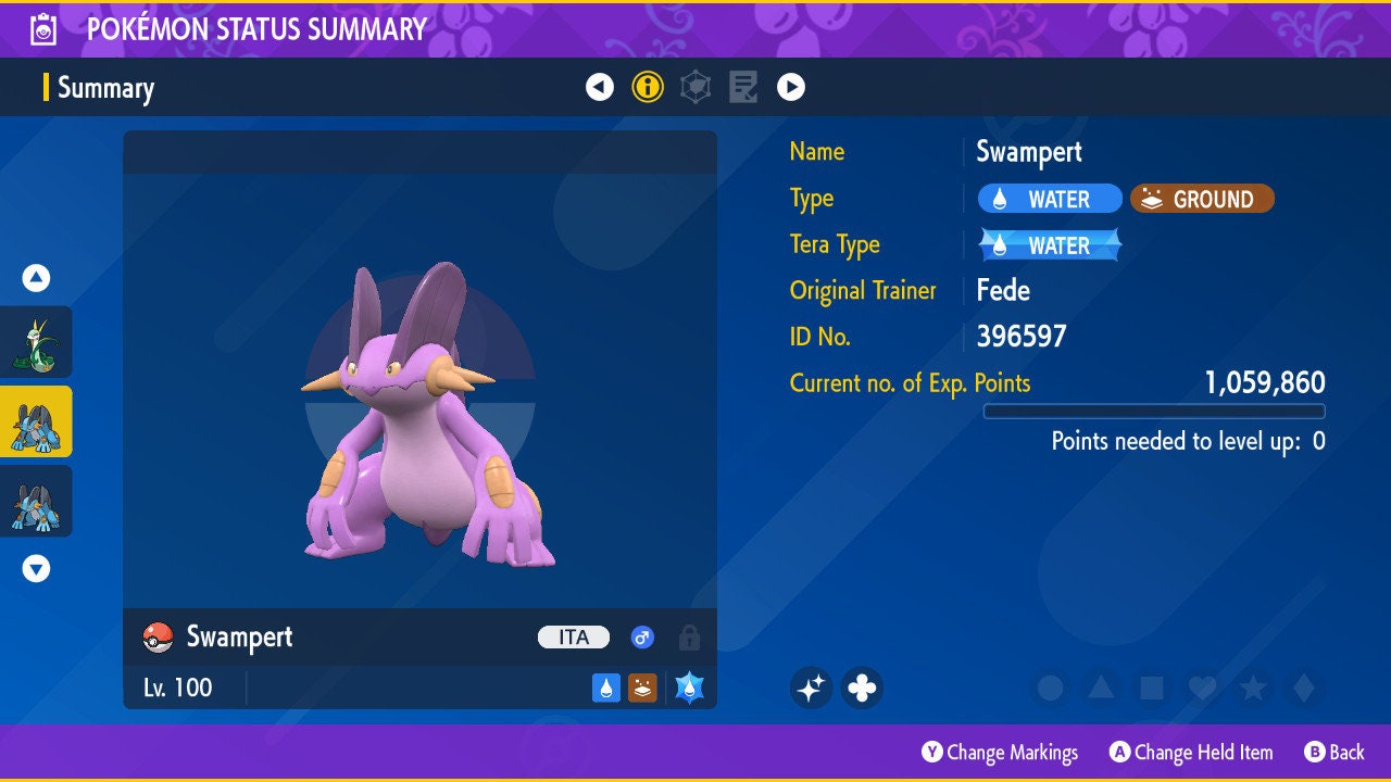 SHINY 6IV SWAMPERT / Pokémon Scarlet and Violet / 6IV Pokemon / Shiny Pokemon / Competitive / Free Shiny / Fast Trade / Pokerus /
