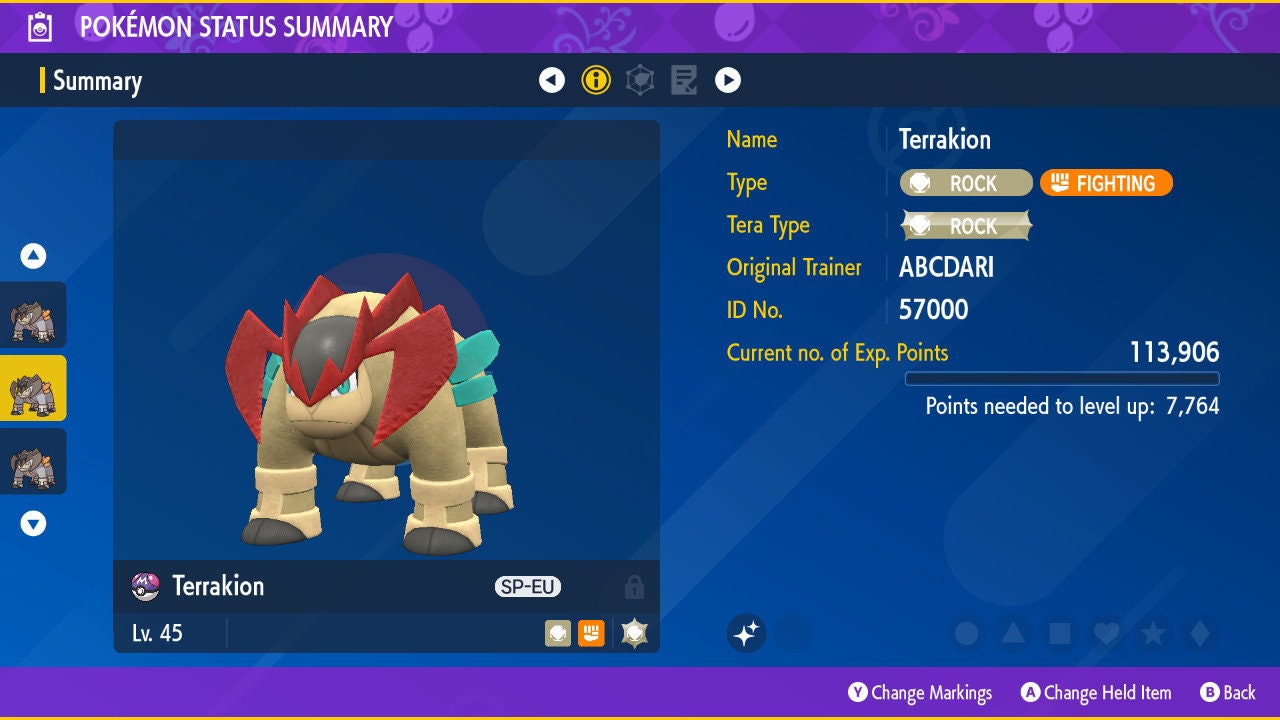 SHINY 6IV TERRAKION / Pokémon Scarlet and Violet / 6IV Pokemon / Shiny Pokemon / Competitive / Free Shiny / Fast Trade / Pokerus /