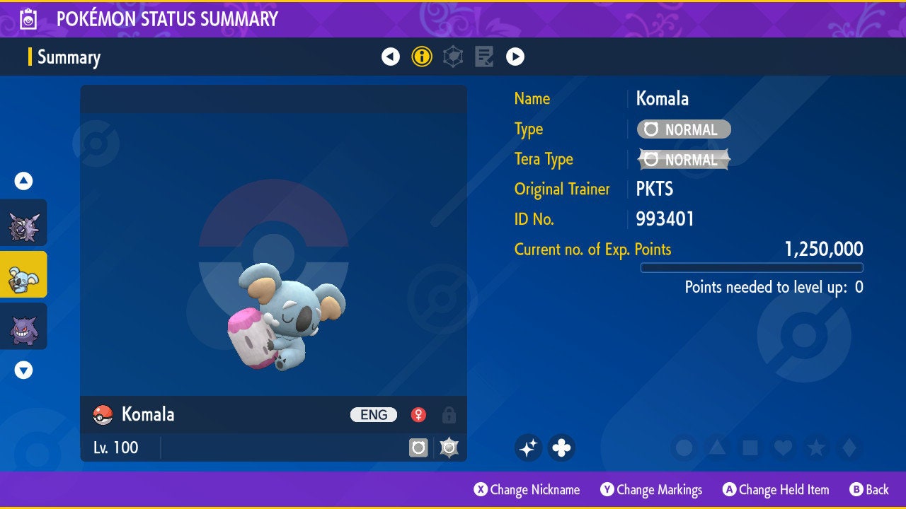 SHINY 6IV KOMALA EV Trained | Scarlet & Violet Pokémon | Battle Ready Competitive | Free Bonus Shiny |