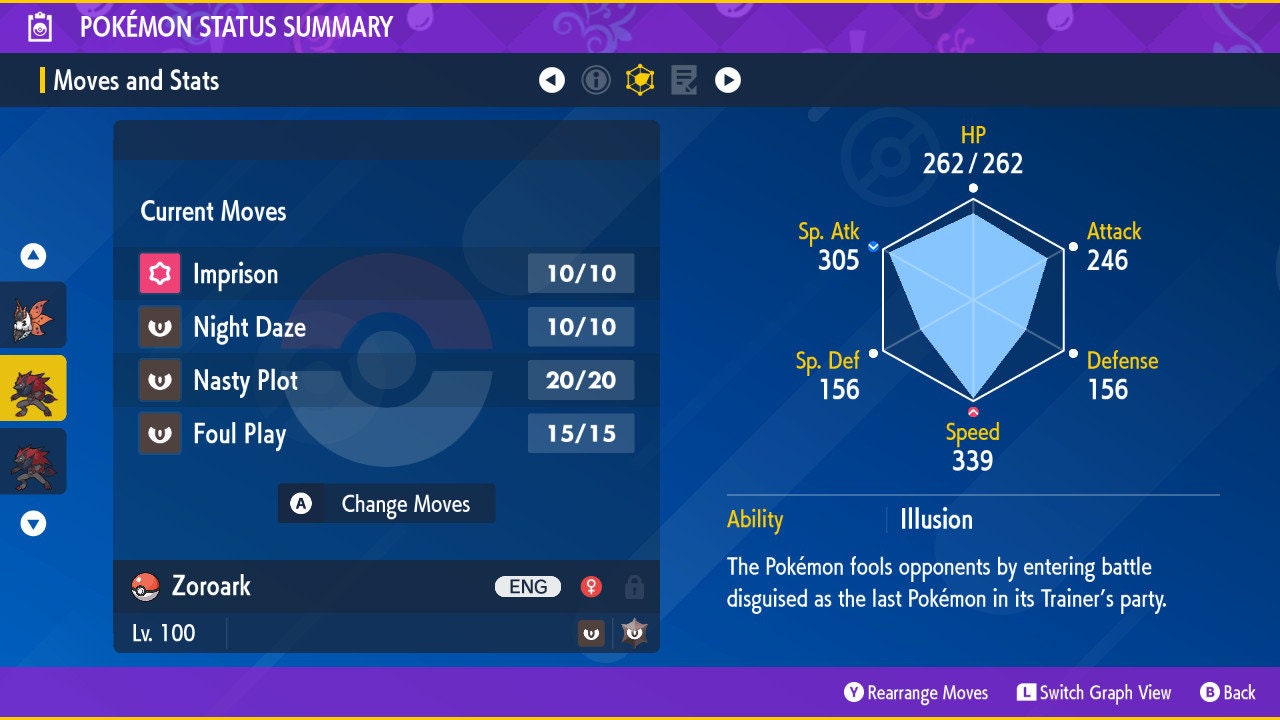 SHINY 6IV ZOROARK EV Trained | Scarlet & Violet Pokémon | Battle Ready Competitive | Free Bonus Shiny |