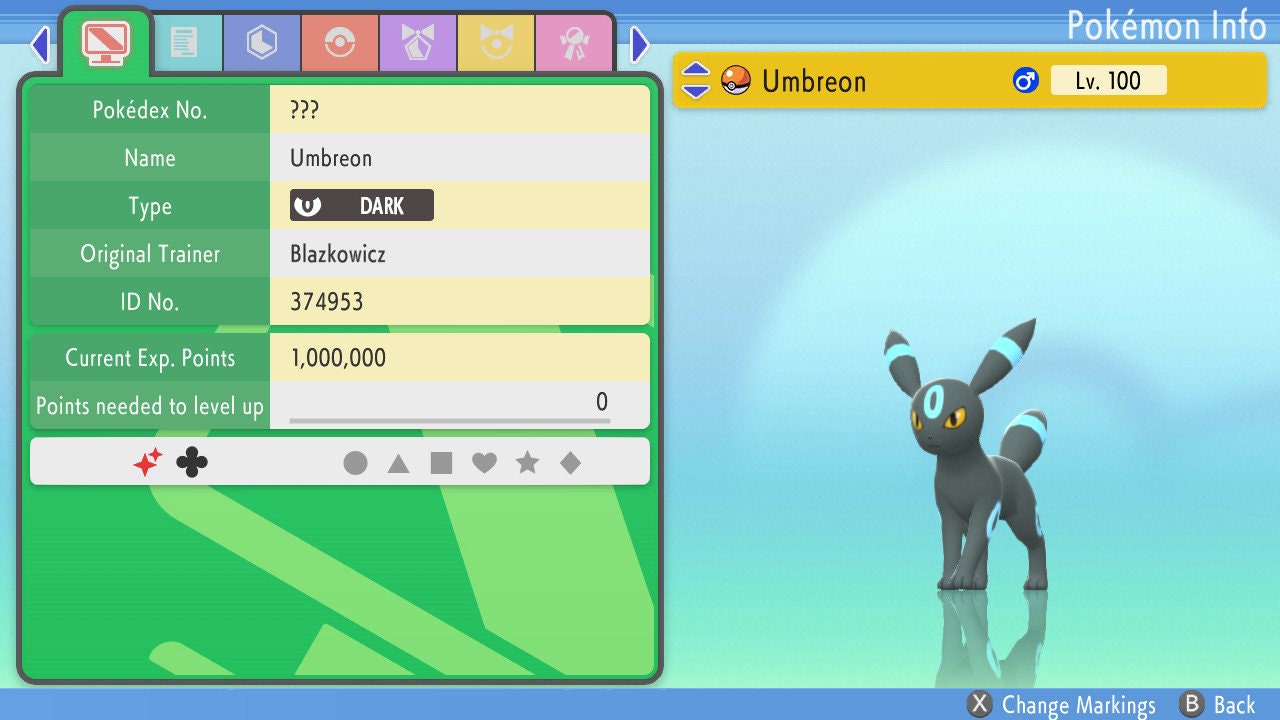 SHINY 6IV UMBREON / Pokémon Brilliant Diamond and Shining Pearl / 6IV Pokemon / Shiny Pokemon / Competitive Battle Ready + EVs / Free Shiny