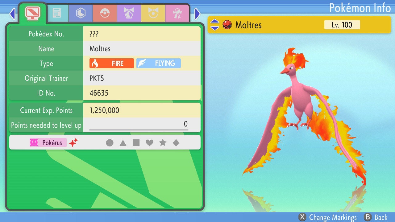 SHINY 6IV MOLTRES / Pokémon Brilliant Diamond Shining Pearl / 6IV Pokemon / Shiny Pokemon / Competitive Battle Ready EVs / Free Shiny
