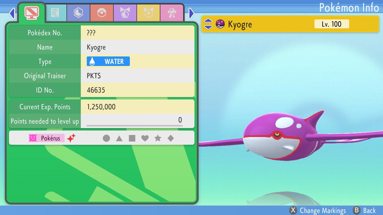 SHINY 6IV KYOGRE / Pokémon Brilliant Diamond Shining Pearl / 6IV Pokemon / Shiny Pokemon / Competitive Battle Ready EVs / Free Shiny