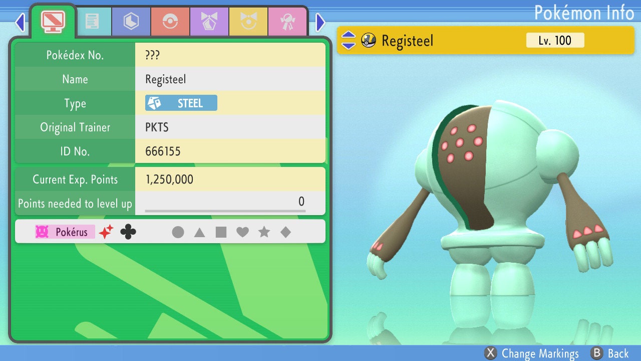 SHINY 6IV REGISTEEL / Pokémon Brilliant Diamond Shining Pearl / 6IV Pokemon / Shiny Pokemon / Competitive Battle Ready EVs / Free Shiny