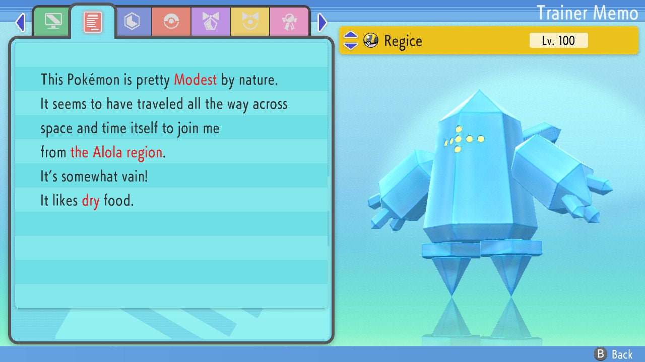 SHINY 6IV REGICE / Pokémon Brilliant Diamond Shining Pearl / 6IV Pokemon / Shiny Pokemon / Competitive Battle Ready EVs / Free Shiny