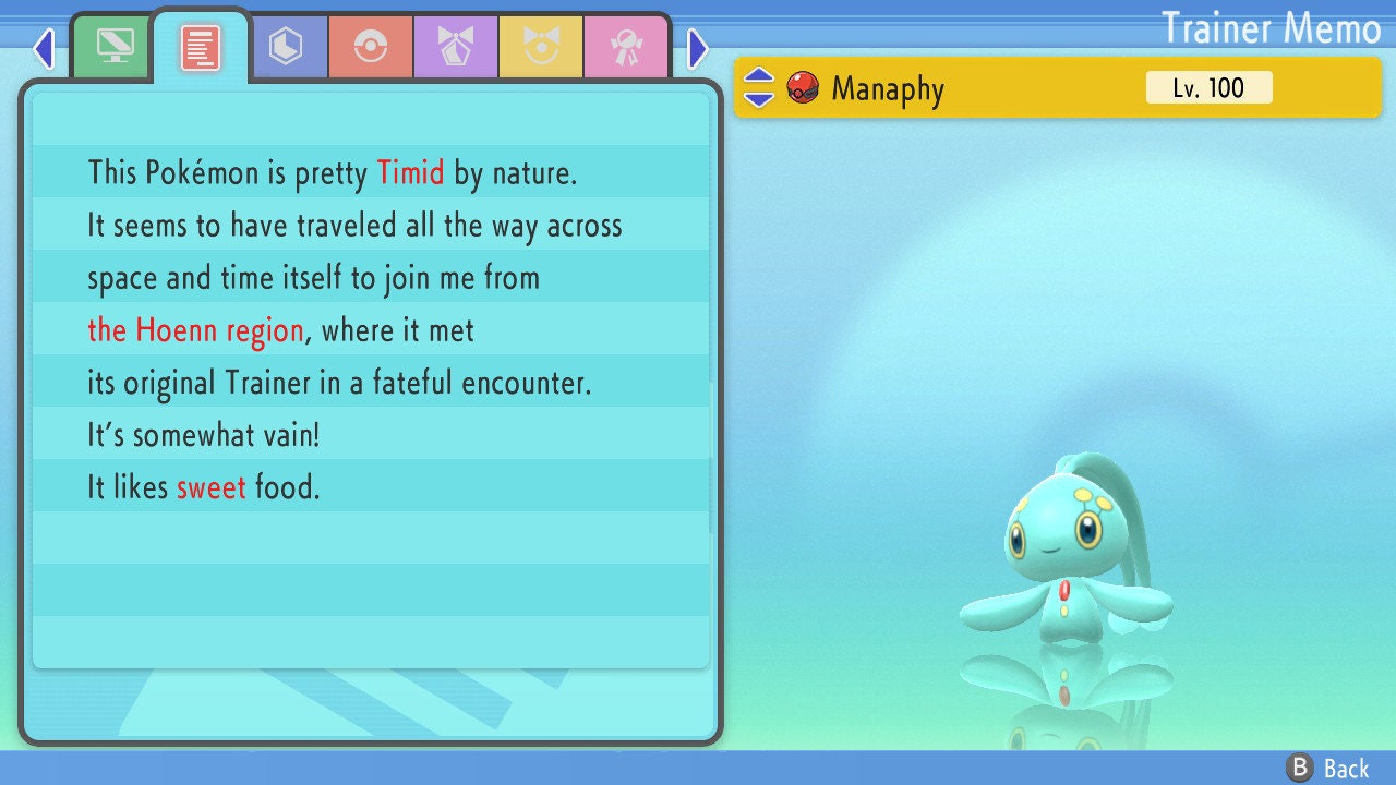 SHINY 6IV MANAPHY / Pokémon Brilliant Diamond Shining Pearl / Mythical Pokemon / Shiny Pokemon / Competitive Battle Ready EVs / Free Shiny