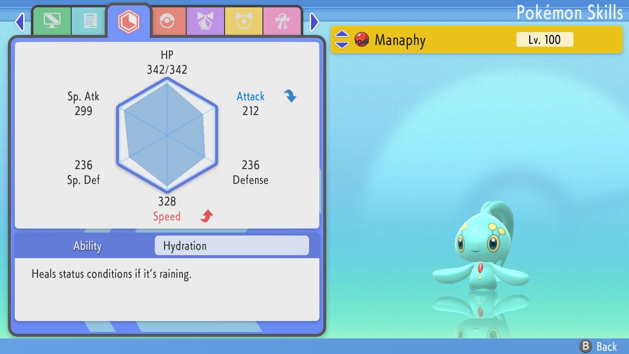 SHINY 6IV MANAPHY / Pokémon Brilliant Diamond Shining Pearl / Mythical Pokemon / Shiny Pokemon / Competitive Battle Ready EVs / Free Shiny