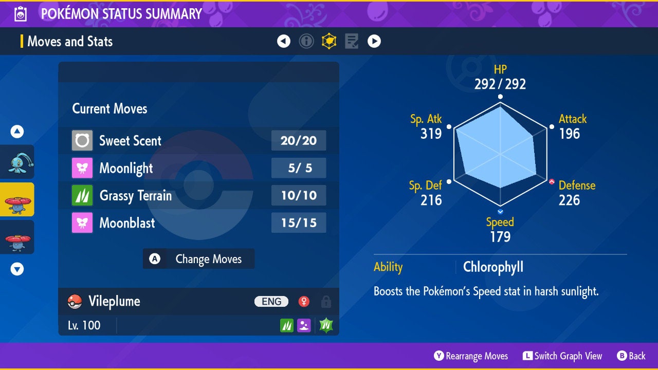 SHINY 6IV VILEPLUME EV Trained | Scarlet & Violet Pokémon | Battle Ready Competitive | Free Bonus Shiny |
