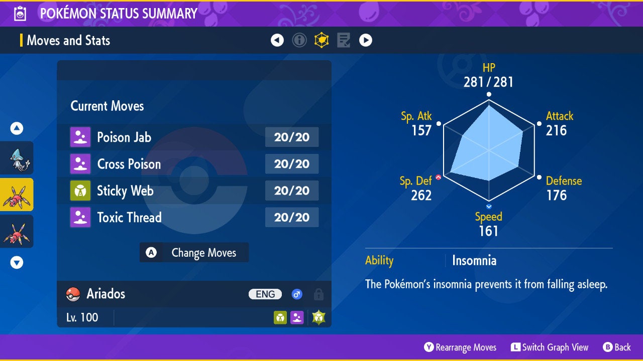 SHINY 6IV ARIADOS EV Trained | Scarlet & Violet Pokémon | Battle Ready Competitive | Free Bonus Shiny |