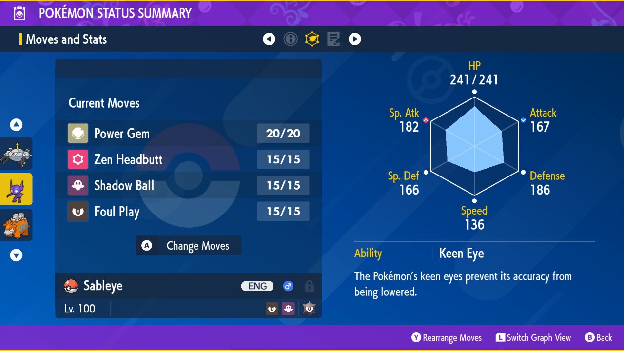 SHINY 6IV SABLEYE EV Trained | Scarlet & Violet Pokémon | Battle Ready Competitive | Free Bonus Shiny |