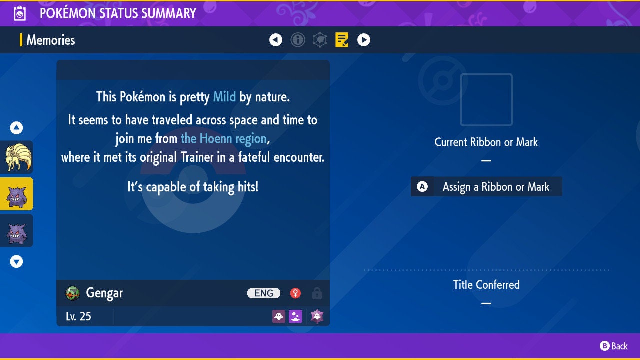 SHINY GENGAR EVENT 6IV / Pokémon Scarlet and Violet / 6IV Pokemon / Event Pokemon / Competitive Battle Ready + EVs / Free Shiny Rare Pokemon