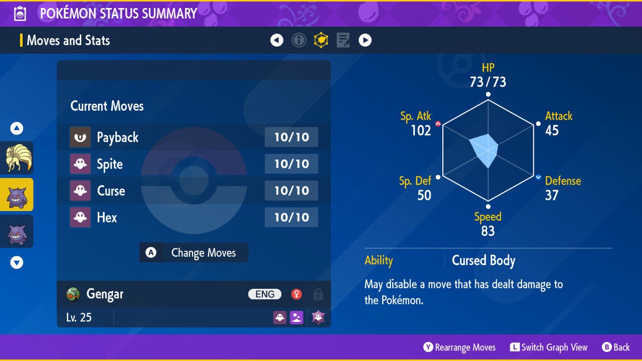 SHINY GENGAR EVENT 6IV / Pokémon Scarlet and Violet / 6IV Pokemon / Event Pokemon / Competitive Battle Ready + EVs / Free Shiny Rare Pokemon
