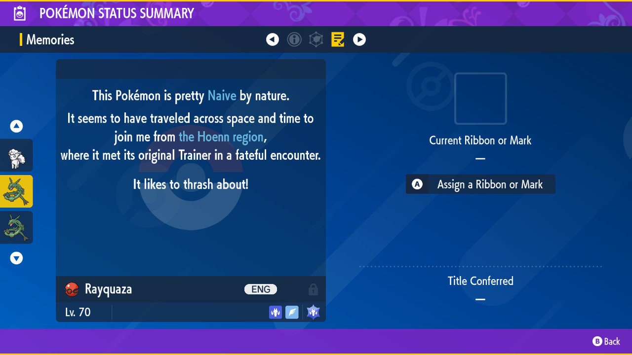 GALILEO RAYQUAZA EVENT 6IV / Pokémon Scarlet and Violet / 6IV Pokemon / Event Pokemon / Competitive Battle Ready + EVs / Free Shiny