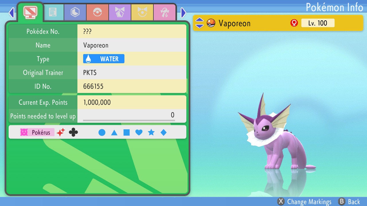 SHINY 6IV VAPOREON / Pokémon Brilliant Diamond and Shining Pearl / 6IV Pokemon / Shiny Pokemon / Competitive Battle Ready + EVs / Free Shiny