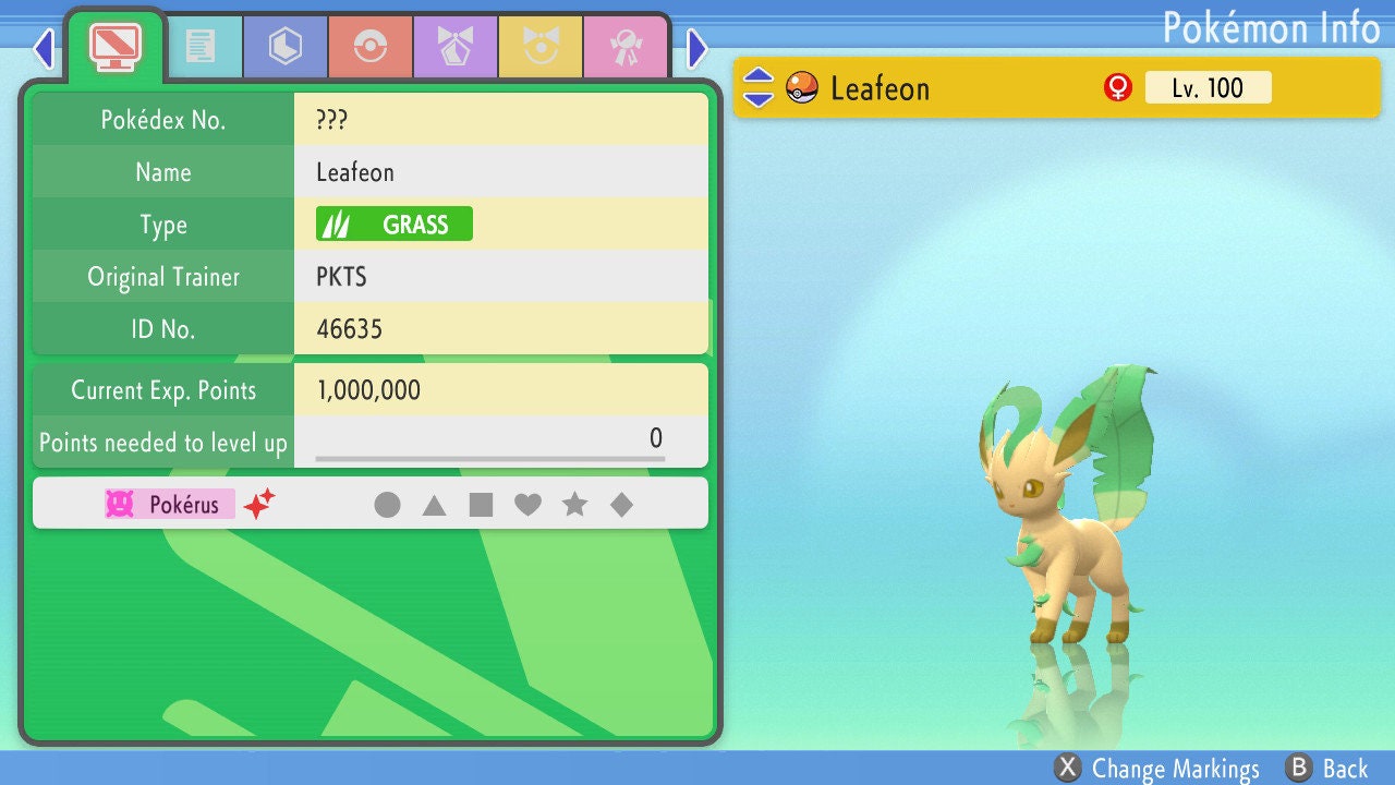 SHINY 6IV LEAFEON / Pokémon Brilliant Diamond and Shining Pearl / 6IV Pokemon / Shiny Pokemon / Competitive Battle Ready + EVs / Free Shiny