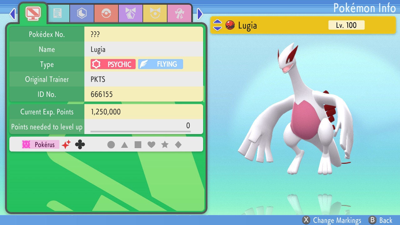 SHINY 6IV LUGIA / Pokémon Brilliant Diamond Shining Pearl / 6IV Pokemon / Shiny Pokemon / Competitive Battle Ready + EVs / Free Shiny