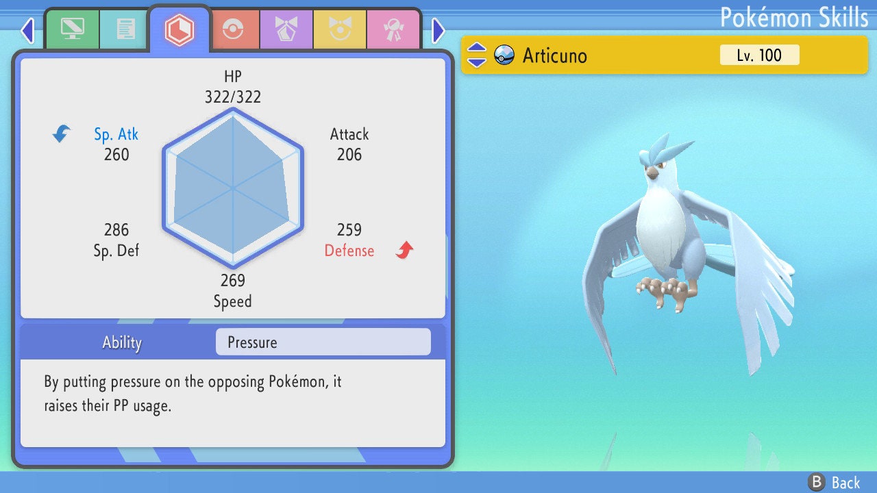 SHINY 6IV ARTICUNO / Pokémon Brilliant Diamond Shining Pearl / 6IV Pokemon / Shiny Pokemon / Competitive Battle Ready EVs / Free Shiny