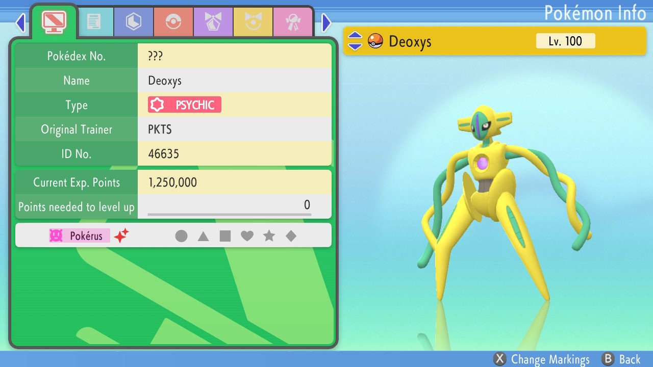 SHINY 6IV DEOXYS / Pokémon Brilliant Diamond Shining Pearl / 6IV Pokemon / Shiny Pokemon / Competitive Battle Ready EVs / Free Shiny