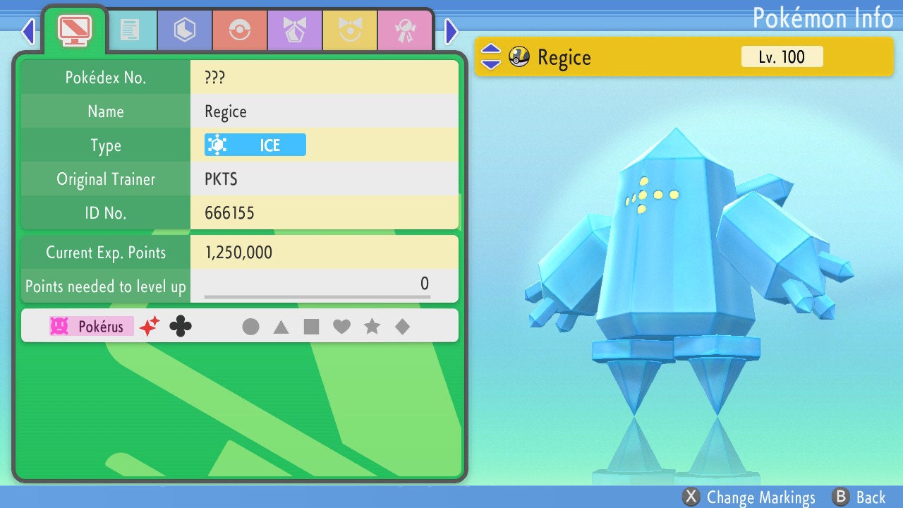SHINY 6IV REGICE / Pokémon Brilliant Diamond Shining Pearl / 6IV Pokemon / Shiny Pokemon / Competitive Battle Ready EVs / Free Shiny