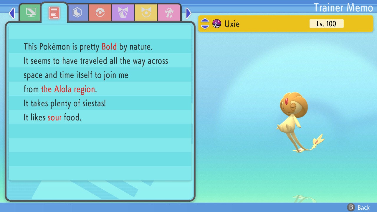 SHINY 6IV UXIE / Pokémon Brilliant Diamond Shining Pearl / 6IV Pokemon / Shiny Pokemon / Competitive Battle Ready EVs / Free Shiny