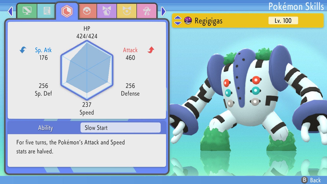 SHINY 6IV REGIGIGAS / Pokémon Brilliant Diamond Shining Pearl / 6IV Pokemon / Shiny Pokemon / Competitive Battle Ready EVs / Free Shiny