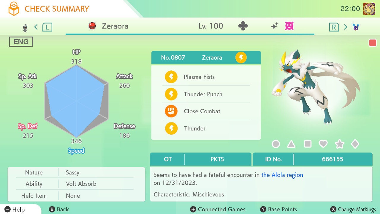 Pokemon HOME 6IV Shiny ZERAORA | Pokémon Home Trade | Scarlet Violet, Sword Shield, BdSp, Legends Arceus, Lets Go | Bonus Shiny Gift