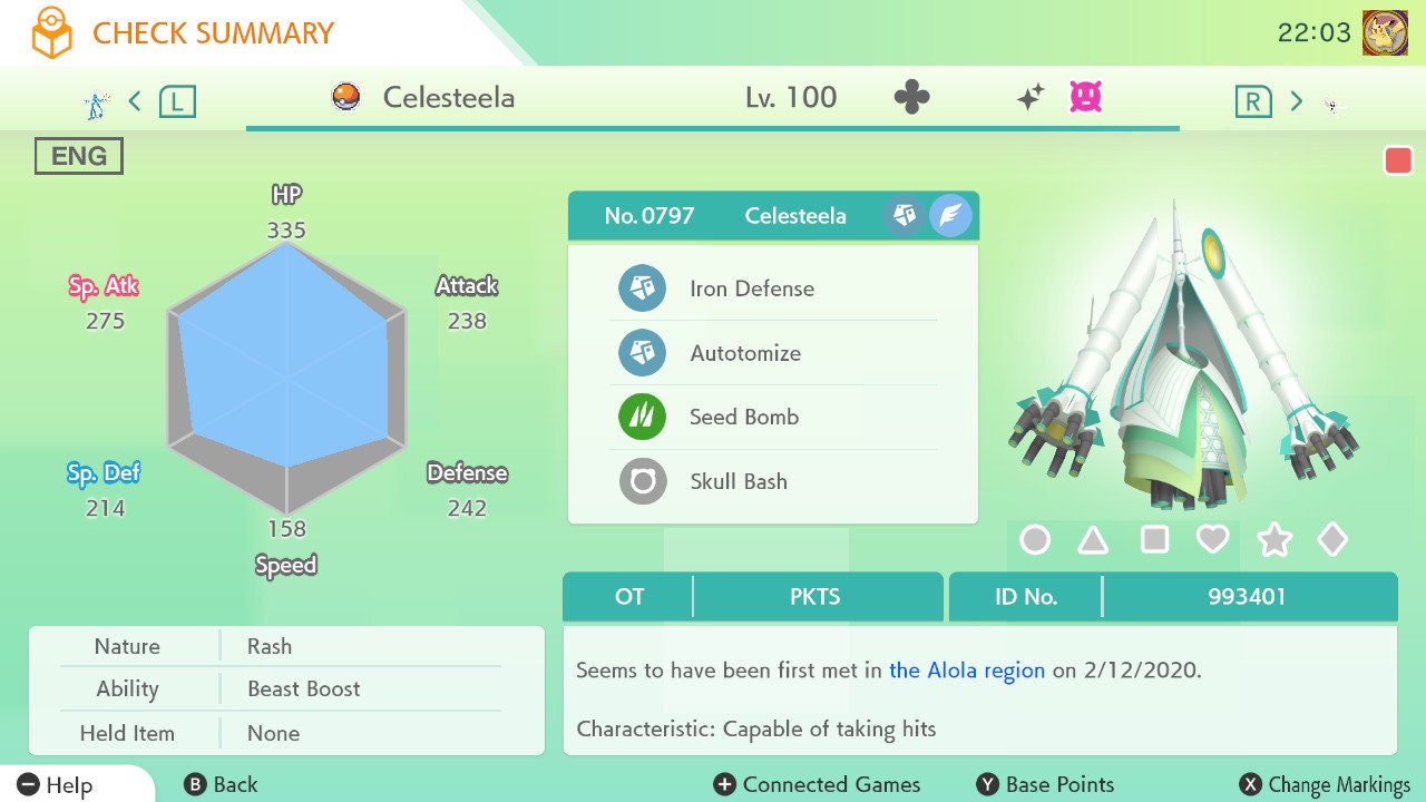 Pokemon HOME 6IV Shiny CELESTEELA | Pokémon Home Trade | Scarlet Violet, Sword Shield, BdSp, Legends Arceus, Lets Go | Bonus Shiny Gift