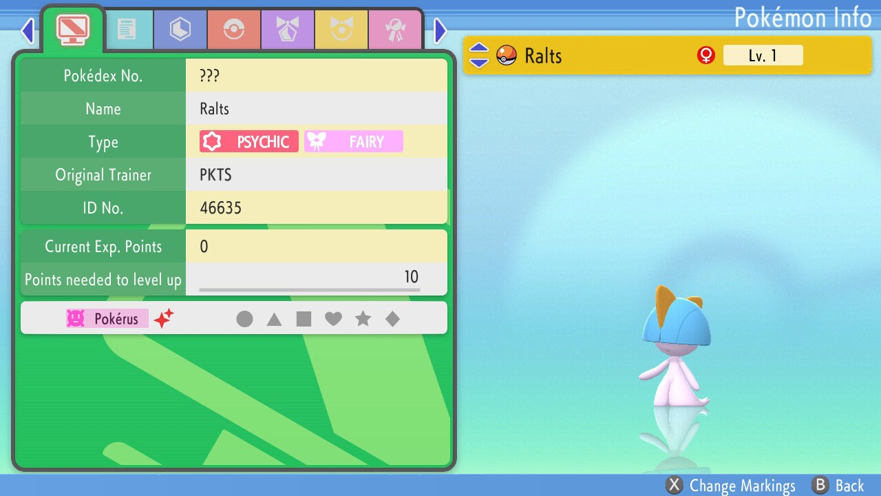 SHINY 6IV RALTS / Pokémon Brilliant Diamond and Shining Pearl / 6IV Pokemon / Shiny Pokemon / Competitive Battle Ready EVs / Free Shiny