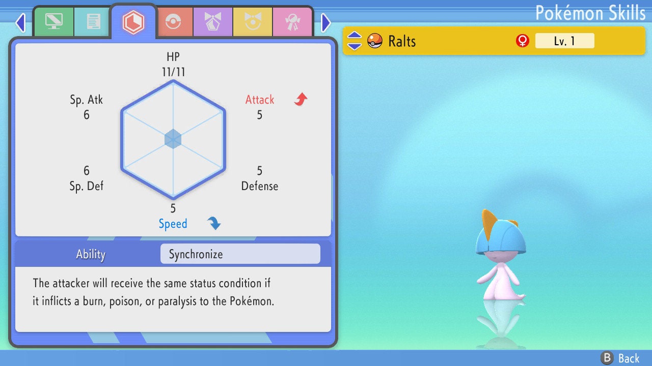 SHINY 6IV RALTS / Pokémon Brilliant Diamond and Shining Pearl / 6IV Pokemon / Shiny Pokemon / Competitive Battle Ready EVs / Free Shiny