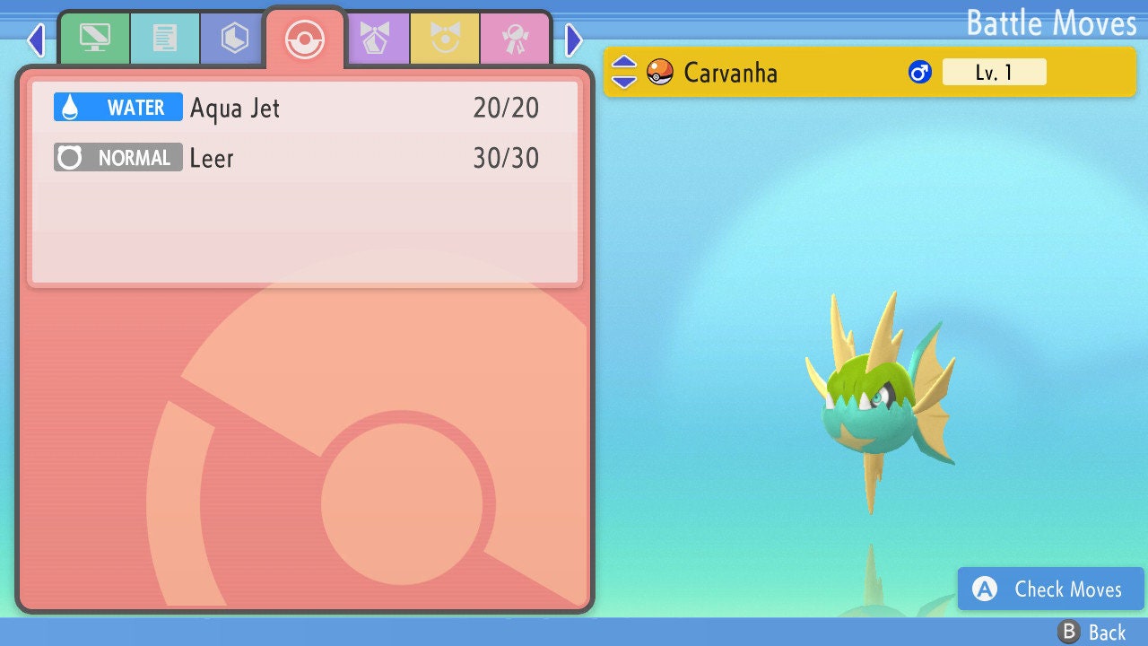 SHINY 6IV CARVANHA / Pokémon Brilliant Diamond and Shining Pearl / 6IV Pokemon / Shiny Pokemon / Competitive Battle Ready EVs / Free Shiny