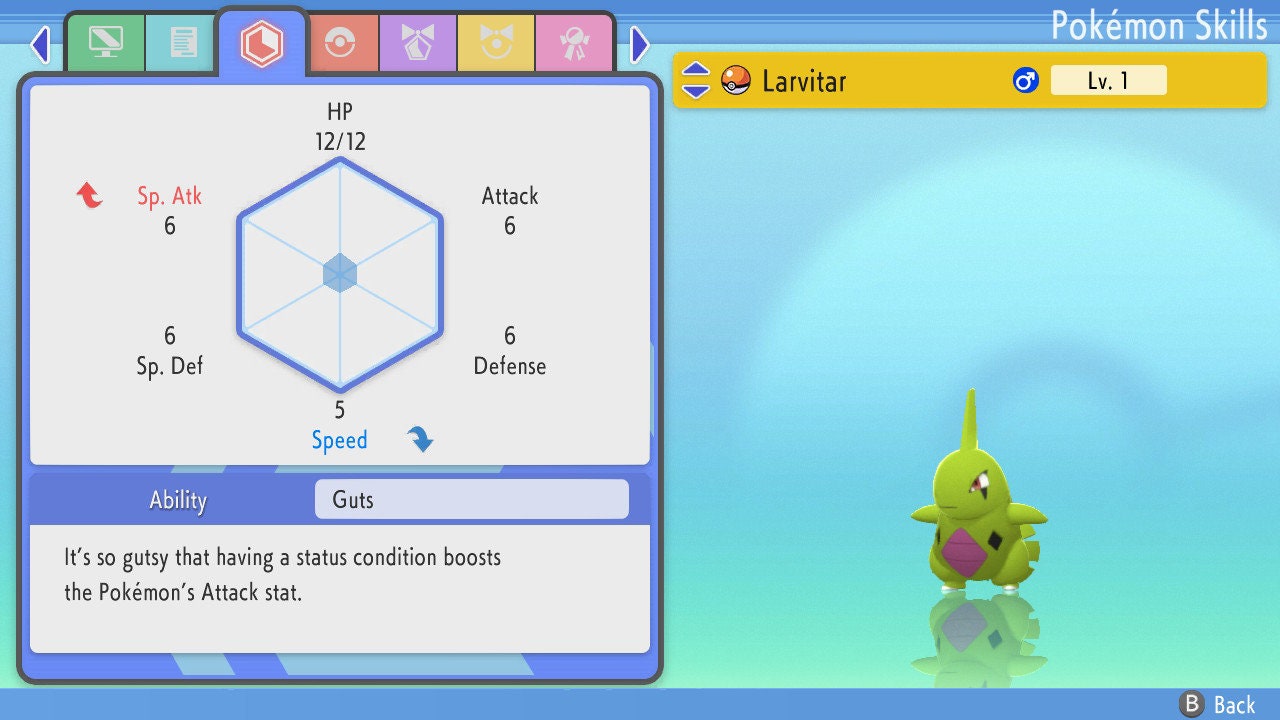 SHINY 6IV LARVITAR / Pokémon Brilliant Diamond and Shining Pearl / 6IV Pokemon / Shiny Pokemon / Competitive Battle Ready EVs / Free Shiny