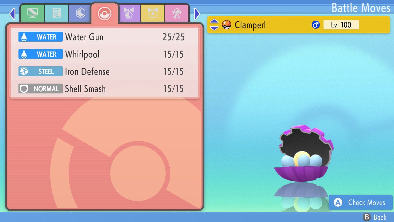 SHINY 6IV CLAMPERL / Pokémon Brilliant Diamond and Shining Pearl / 6IV Pokemon / Shiny Pokemon / Competitive Battle Ready EVs / Free Shiny