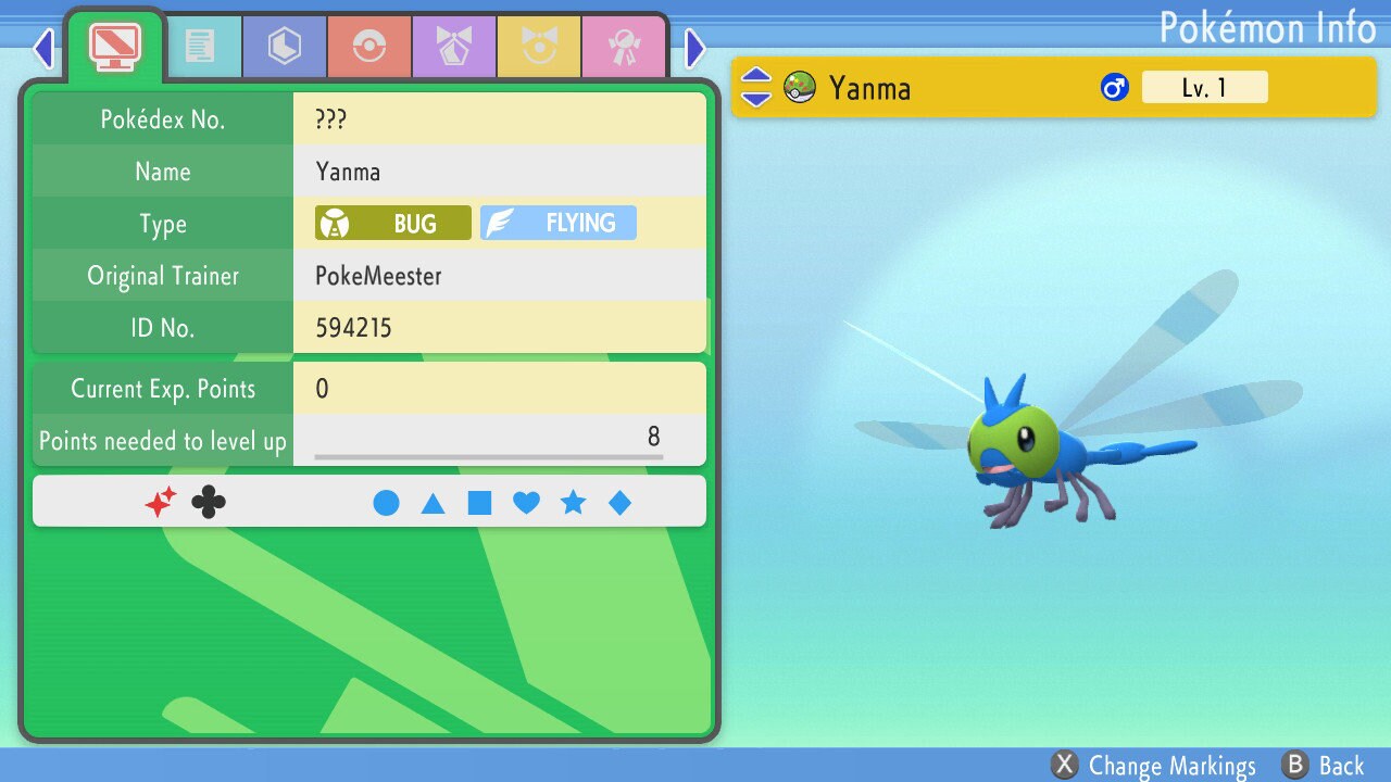 SHINY 6IV YANMA / Pokémon Brilliant Diamond and Shining Pearl / 6IV Pokemon / Shiny Pokemon / Competitive Battle Ready EVs / Free Shiny